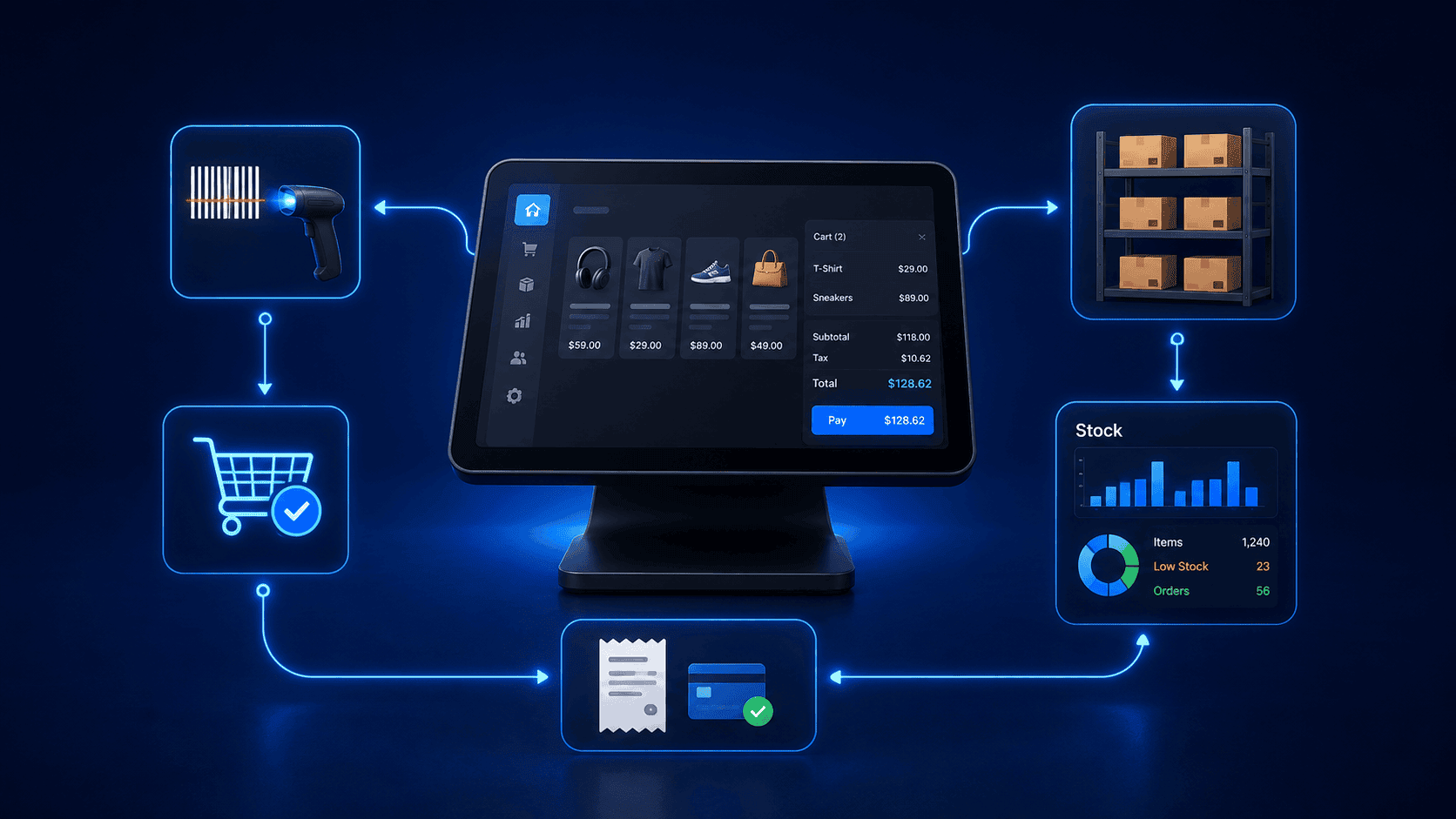 POS and inventory system dashboard product preview